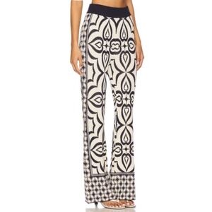 MISA Los Angeles Pattern Navy + White Pants in XS